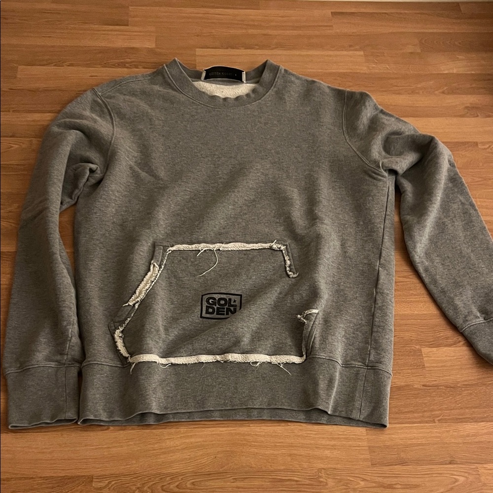 Golden Goose Gray Distressed Crewneck Sweatshirt